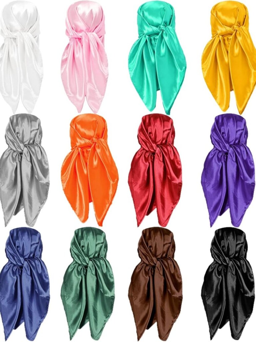 35" Large Satin Head Scarf - Silk Feeling Fashion Hair Wraps for Women & Girls